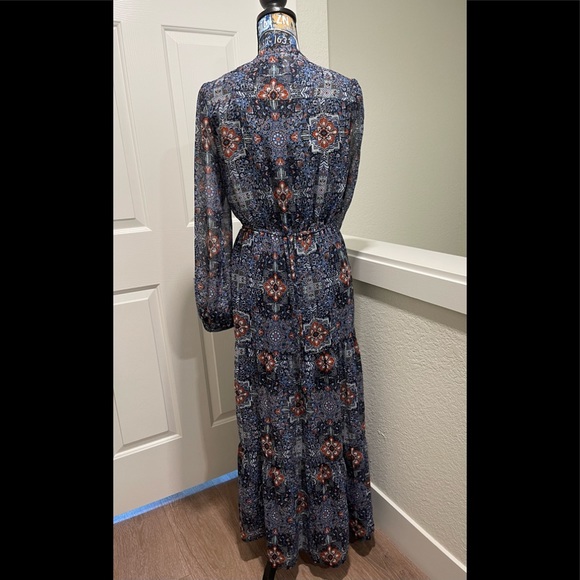 Xhilaration Long Blue Boho Maxi Dress Size M - Picture 3 of 6